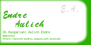 endre aulich business card